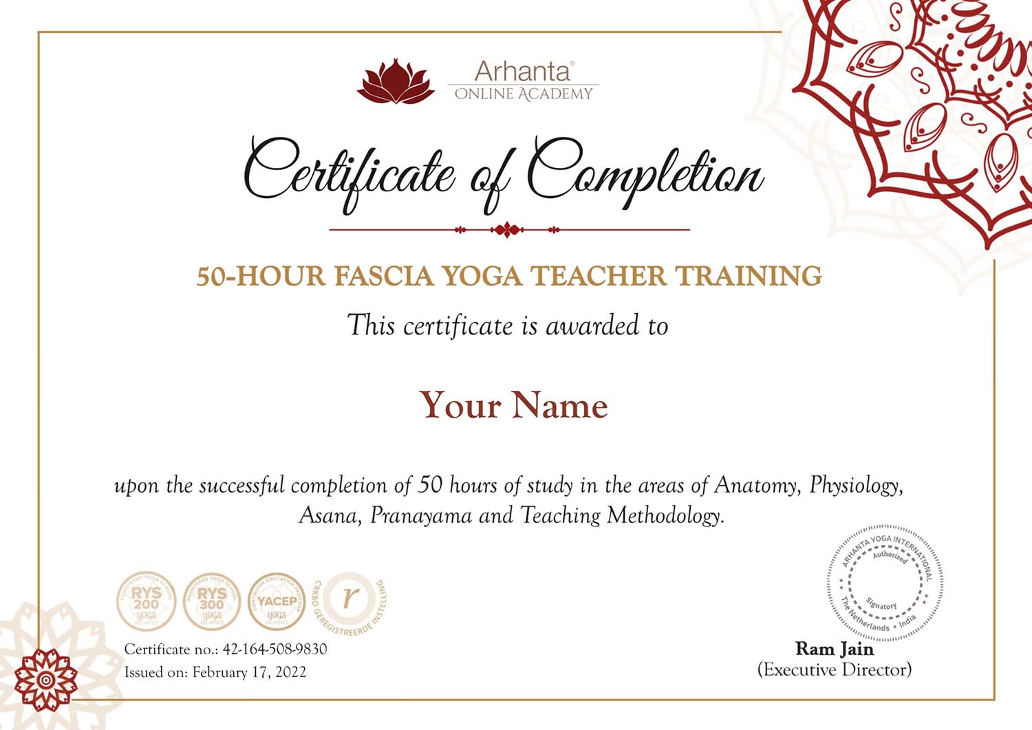 50 Stunden Faszien Yogalehrer Ausbildung